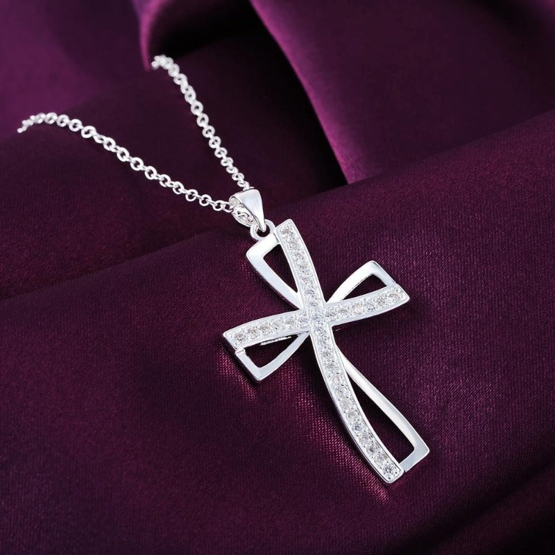 Women's Cross Crystal Zircon Stone Necklace