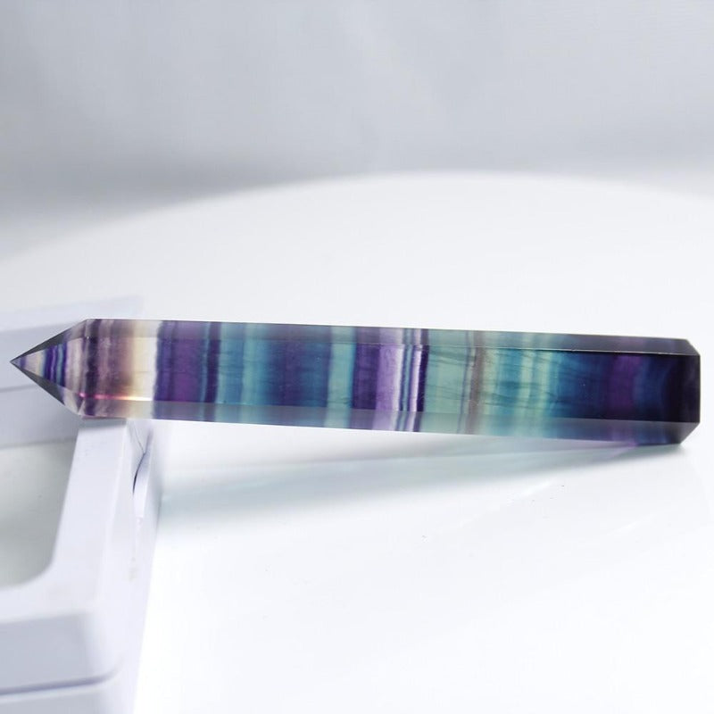Natural Colorful Striped Fluorite Crystal Stone