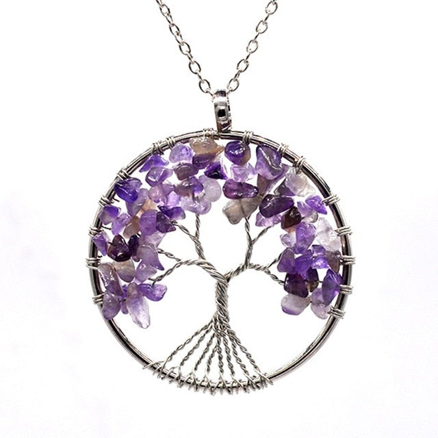 Women's Tree of Life Crystal Necklace