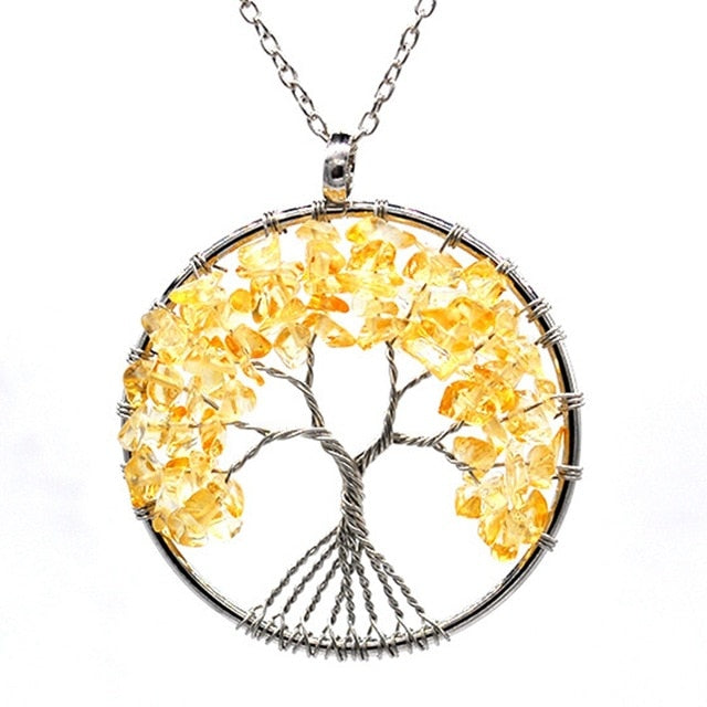 Women's Tree of Life Crystal Necklace