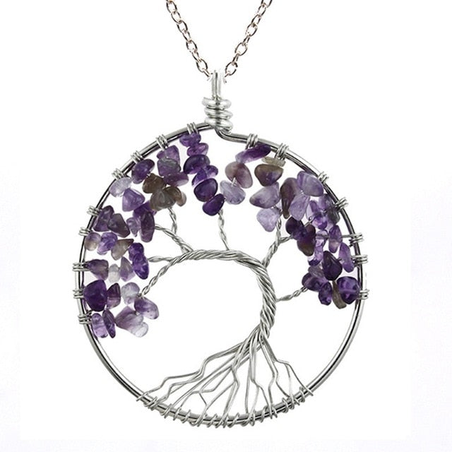 Women's Tree of Life Crystal Necklace