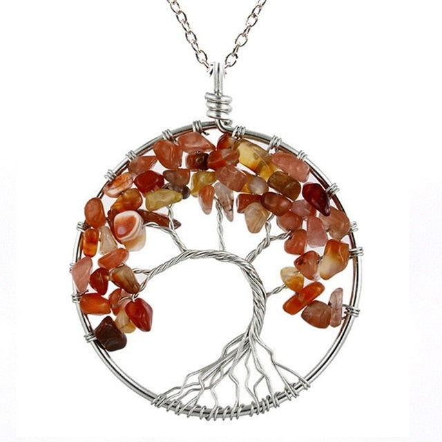 Women's Tree of Life Crystal Necklace