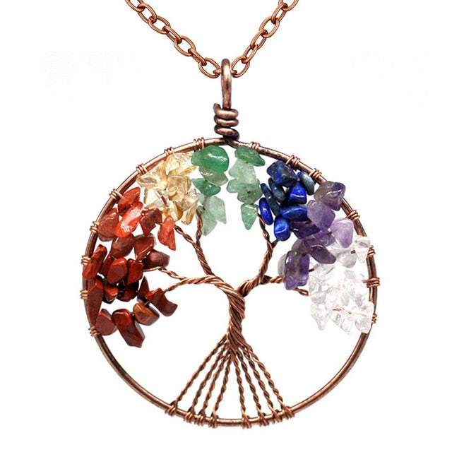 Women's Tree of Life Crystal Necklace