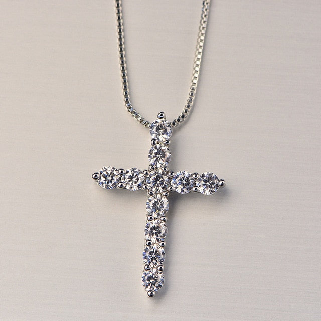 Women's Cross Crystal Zircon Stone Necklace