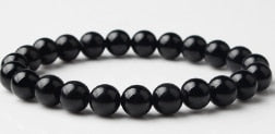 Natural Black Tourmaline Stones Beads Bracelet