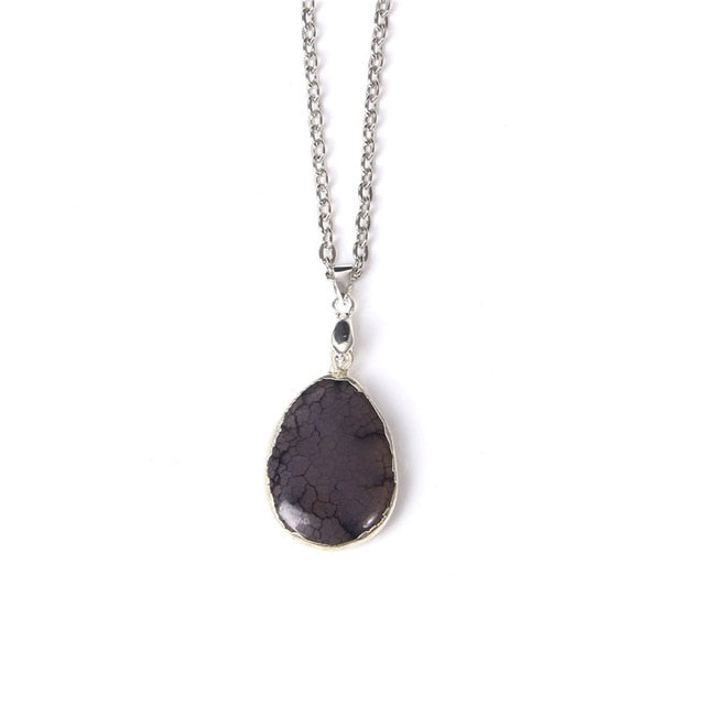 Natural Druzy Quartz Crystal Stone Necklace