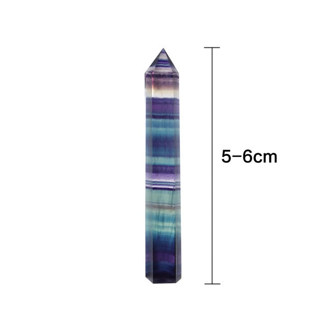 Natural Colorful Striped Fluorite Crystal Stone