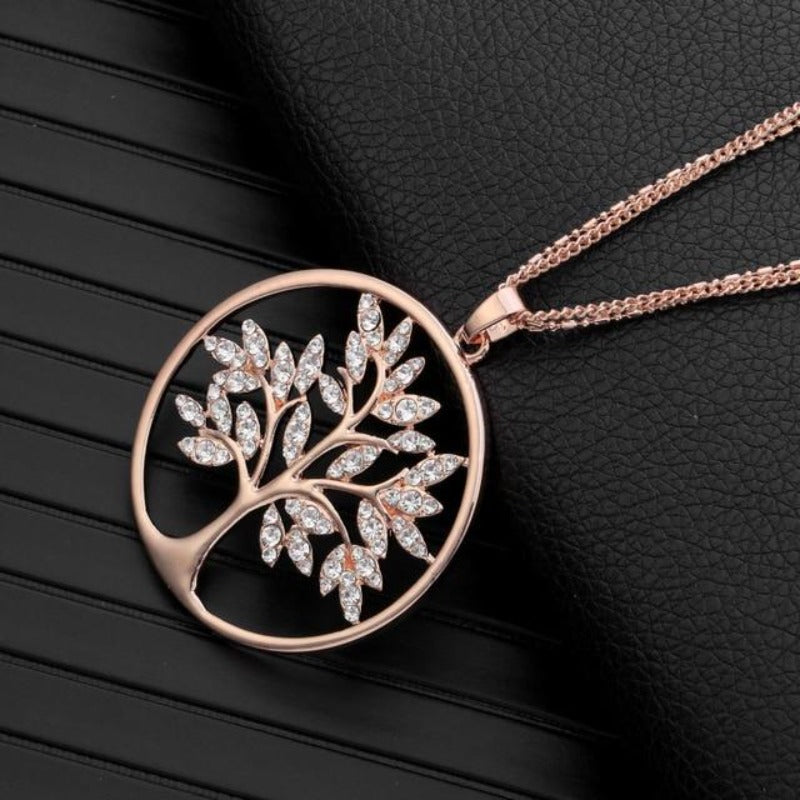 Women's Crystal Leaf Necklace