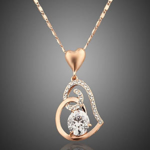 Rose Gold Double Heart Necklace