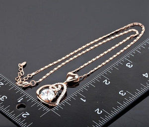 Rose Gold Double Heart Necklace