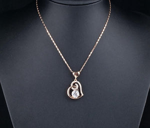 Rose Gold Double Heart Necklace