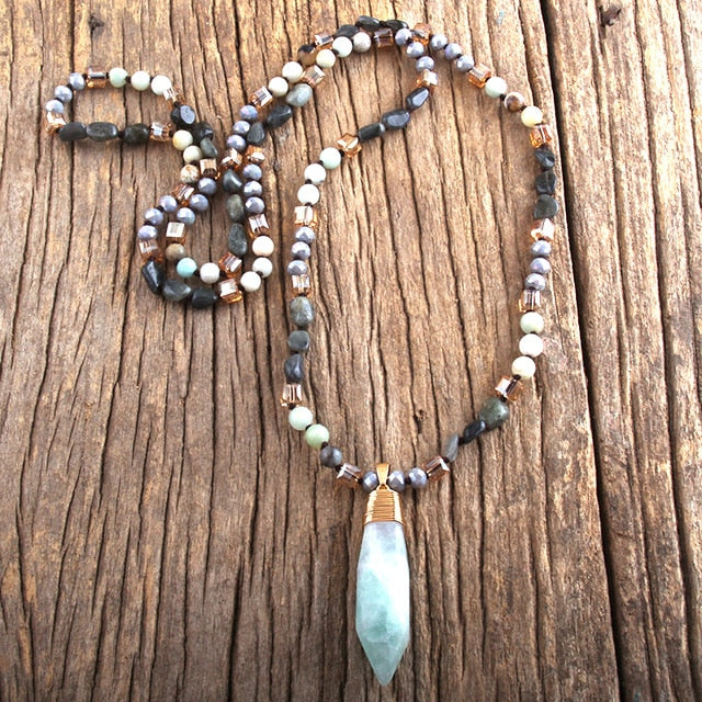 Natural Stone Point Necklace