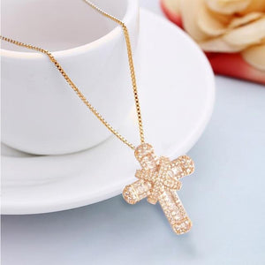 Women's Fashion Silver Color Cross Necklace