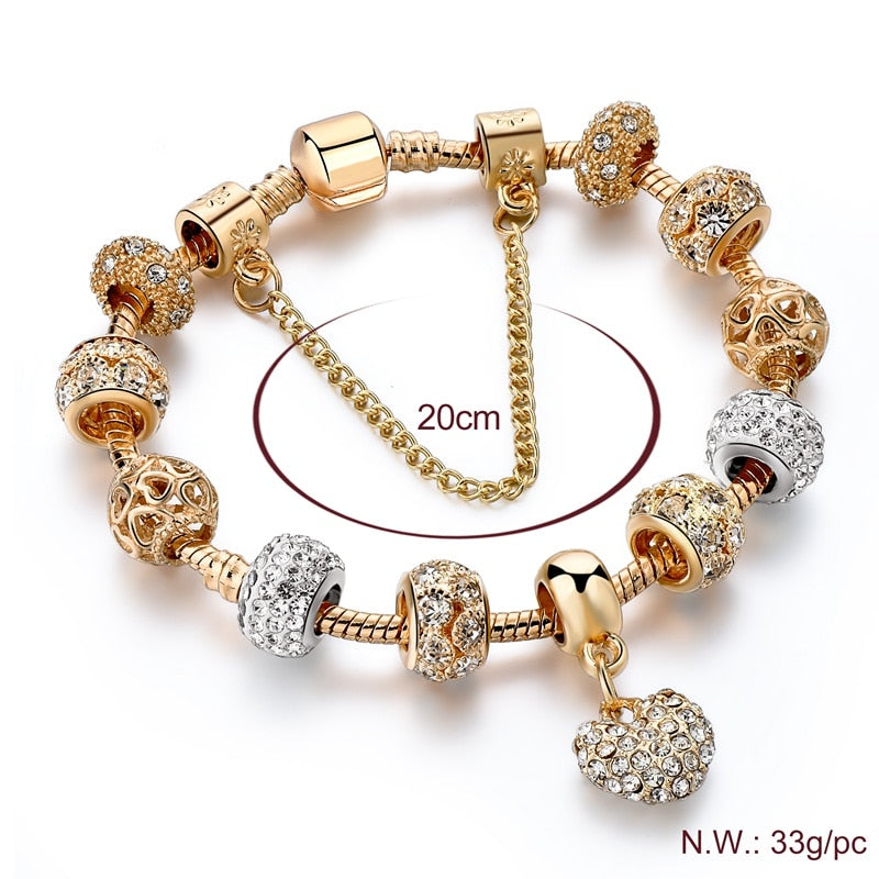 Women's Fashion Gold Heart Bracelet