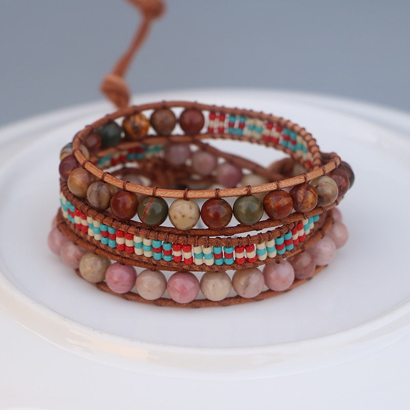 Rhodochrosite Handmade Vintage Bracelet